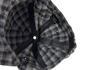 CHANEL シャネル キャップ 帽子 ココマーク チェック柄 カシミヤ グレー ブラック イタリア製 サイズM 美品 中古 66963