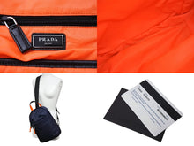 Load image into Gallery viewer, PRADA プラダ プラダスポーツ ショルダーバッグ ボディバッグ 018 2VZ023 テスート ネイビー オレンジ ブラック 美品 中古 66968