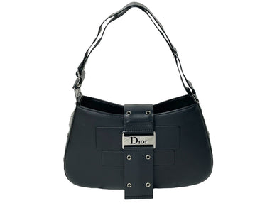 Christian Dior クリスチャンディオール ストリートシック ショルダーバッグ MA-0032 ブラック レザー シルバー金具 美品 中古 66969