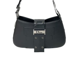 Christian Dior クリスチャンディオール ストリートシック ショルダーバッグ MA-0032 ブラック レザー シルバー金具 美品 中古 66969