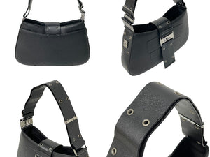 Christian Dior クリスチャンディオール ストリートシック ショルダーバッグ MA-0032 ブラック レザー シルバー金具 美品 中古 66969