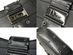 Christian Dior クリスチャンディオール ストリートシック ショルダーバッグ MA-0032 ブラック レザー シルバー金具 美品 中古 66969