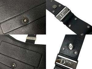 Christian Dior クリスチャンディオール ストリートシック ショルダーバッグ MA-0032 ブラック レザー シルバー金具 美品 中古 66969