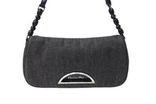 Load image into Gallery viewer, Christian Dior クリスチャンディオール マリスパール ショルダーバッグ ブラックグレー ロゴ キャンバス 美品 中古 66970