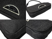 Load image into Gallery viewer, Christian Dior クリスチャンディオール マリスパール ショルダーバッグ ブラックグレー ロゴ キャンバス 美品 中古 66970