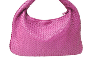 極美品 BOTTEGAVENETA ボッテガヴェネタ イントレチャート ワンショルダーバッグ 115654 V0016 6262 ピンク レザー 中古 66972