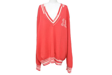 CHANEL シャネル カシミヤ セーター ニット P61035K46366 サイズM ココマーク Vネック スリット ピンク 美品 中古 66978