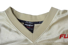 Load image into Gallery viewer, FUBU THE COLLECTION フブ ゲームシャツ ホッケーシャツ サイズXL ポリエステル ゴールド レッド メッシュ 美品 中古 66988