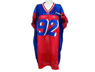 FUBU THE COLLECTION フブ ゲームシャツ タンクトップ サイズXL ポリエステル ブルー レッド ホワイト メッシュ 美品 中古 66989