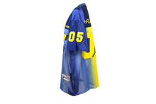 Load image into Gallery viewer, FUBU THE COLLECTION フブ ゲームシャツ ホッケーシャツ サイズF ポリエステル ブルー イエロー メッシュ 美品 中古 66993