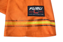 Load image into Gallery viewer, FUBU THE COLLECTION フブ ゲームシャツ ホッケーシャツ サイズXXL ポリエステル オレンジ イエロー メッシュ 美品 中古 66994