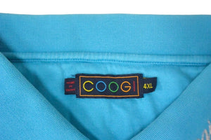 COOGI クージー ポロシャツ 半袖シャツ ボーダー 刺繍 ビッグサイズ コットン マルチカラー サイズ4XL 美品 中古 66995