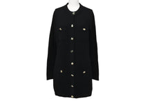 Load image into Gallery viewer, 極美品 CHANEL シャネル ニット ワンピース カーディガン P73485K10530 ボタン サイズ36 カシミヤ ブラック ゴールド 中古 67001