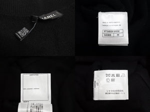 極美品 CHANEL シャネル ニット ワンピース カーディガン P73485K10530 ボタン サイズ36 カシミヤ ブラック ゴールド 中古 67001