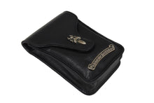 Load image into Gallery viewer, CHROME HEARTS クロムハーツ シガレットケース ダガー レザー ブラック シルバー925 美品 中古 67011