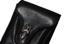 Load image into Gallery viewer, CHROME HEARTS クロムハーツ シガレットケース ダガー レザー ブラック シルバー925 美品 中古 67011