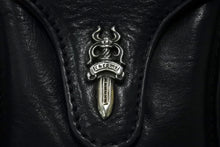 Load image into Gallery viewer, CHROME HEARTS クロムハーツ シガレットケース ダガー レザー ブラック シルバー925 美品 中古 67011