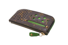 Load image into Gallery viewer, LOUIS VUITTON ルイヴィトン ペルフォ ポシェットクレ コインケース M95186 モノグラムペルフォ ブラウン グリーン 美品 中古 67019