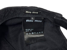 Load image into Gallery viewer, MIUMIU ミュウミュウ デニム ベースボールキャップ ブランドロゴ 5HC179 ICタグ コットン ブラック サイズL 美品 中古 67020