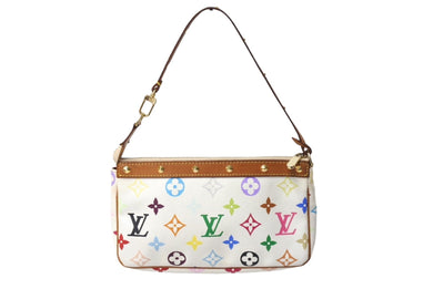 LOUIS VUITTON ルイヴィトン ポシェット アクセソワール M92649 モノグラムキャンバス ゴールド金具 村上隆 マルチカラー 美品 中古 67021