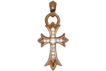 Load image into Gallery viewer, 極美品 CHROME HEARTS クロムハーツ 22K 22K スモールクロス withベイル パヴェダイヤ ペンダント 中古 67023