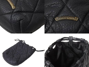 ChromeHearts クロムハーツ ユナイテッドアローズ 30周年限定ストリングス 巾着 クロスパッチ レザー シルバー925 美品 中古 67025