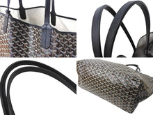Load image into Gallery viewer, 極美品 GOYARD ゴヤール トートバッグ サンルイXXL ヘリンボーン柄 PVCコーティングキャンバス ブラック 中古 67033