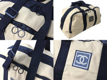 Load image into Gallery viewer, CHANEL シャネル スポーツライン ボストンバッグ ココマーク ロゴ 7番台 ナイロン ベージュ ブラック 美品 中古 67034
