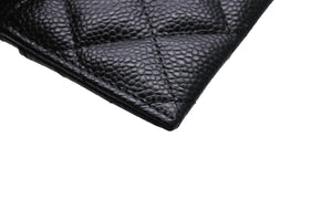 新品未使用 CHANEL シャネル カードケース ココマーク キャビアスキン シリアルランダム ブラック ゴールド金具 中古 67035