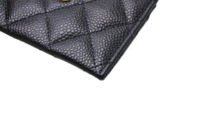新品未使用 CHANEL シャネル カードケース ココマーク キャビアスキン シリアルランダム ブラック ゴールド金具 中古 67035