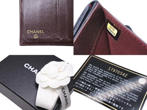 CHANEL シャネル 二つ折り財布 ココマーク キャビアスキン 17番台 ブラック ゴールド金具 ウォレット 小物 美品 中古 67036