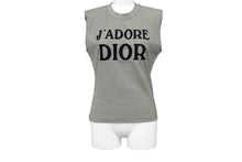 Load image into Gallery viewer, 極美品 Christian Dior クリスチャンディオール J&#39;ADORE DIOR 千鳥柄 タンクトップ ノースリーブ グレー ブラック ロゴ トップス 2A12155301 サイズ40 中古 67040