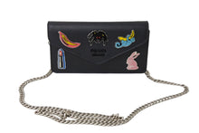 画像をギャラリービューアに読み込む, PRADA プラダ バッチチェーンショルダーバッグ ブラック SAFFIANO SMALTO レザー サフィアーノ 1DH044 ロゴ シルバー金具 美品 中古 67044 