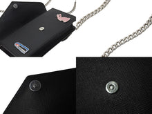 画像をギャラリービューアに読み込む, PRADA プラダ バッチチェーンショルダーバッグ ブラック SAFFIANO SMALTO レザー サフィアーノ 1DH044 ロゴ シルバー金具 美品 中古 67044 