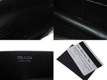 画像をギャラリービューアに読み込む, PRADA プラダ バッチチェーンショルダーバッグ ブラック SAFFIANO SMALTO レザー サフィアーノ 1DH044 ロゴ シルバー金具 美品 中古 67044 