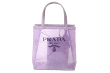 画像をギャラリービューアに読み込む, 極美品 PRADA プラダ トートバッグ ハンドバッグ スパンコールメッシュ イタリア製 1BG417 パープルブラック 中古 67045 