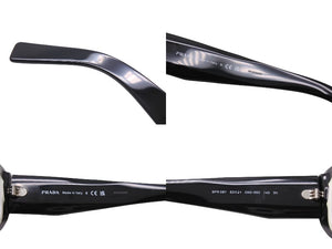 PRADA プラダ サイドロゴ サングラス ブラック プラスチック スクエア 53□21 SPR06Y アイウェア 小物 美品 中古 67046