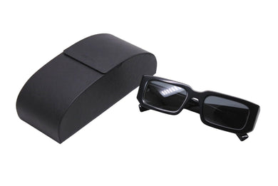 PRADA プラダ サイドロゴ サングラス ブラック プラスチック スクエア 53□21 SPR06Y アイウェア 小物 美品 中古 67046