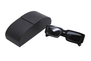 PRADA プラダ サイドロゴ サングラス ブラック プラスチック スクエア 53□21 SPR06Y アイウェア 小物 美品 中古 67046