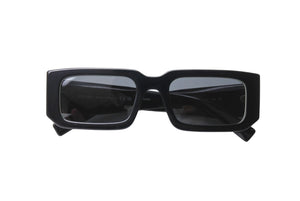 PRADA プラダ サイドロゴ サングラス ブラック プラスチック スクエア 53□21 SPR06Y アイウェア 小物 美品 中古 67046