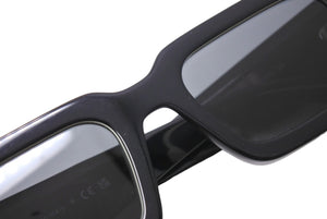 PRADA プラダ サイドロゴ サングラス ブラック プラスチック スクエア 53□21 SPR06Y アイウェア 小物 美品 中古 67046