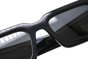 PRADA プラダ サイドロゴ サングラス ブラック プラスチック スクエア 53□21 SPR06Y アイウェア 小物 美品 中古 67046