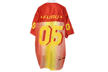 Load image into Gallery viewer, 極美品 FUBU THE COLLECTION フブ ゲームシャツ ホッケーシャツ サイズF ポリエステル レッド イエロー メッシュ 中古 67069