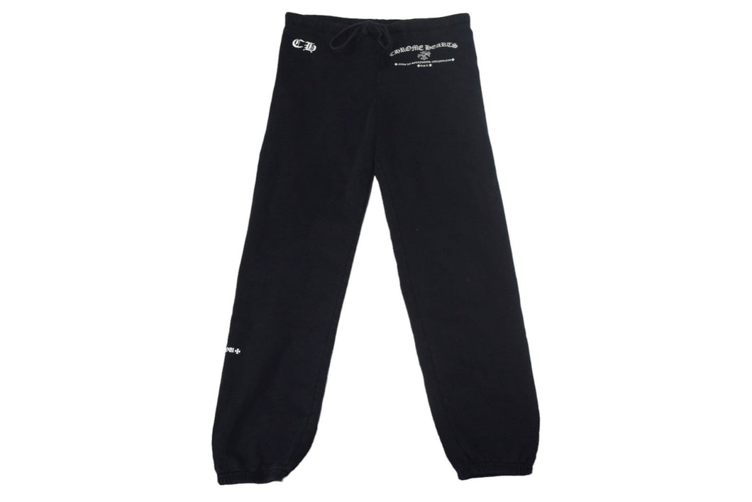 ChromeHearts クロムハーツ ロゴプリント スウェットロングパンツ ダガー 95024 コットン ブラック サイズXL 良品 中古 67077