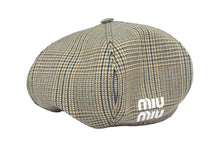 Load image into Gallery viewer, 極美品 miumiu ミュウミュウ プリンス オブ ウェールズチェック ウール ハット 5HC075_2F82_F0005 ブラウン サイズM 中古 67079