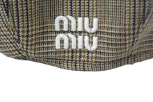 Load image into Gallery viewer, 極美品 miumiu ミュウミュウ プリンス オブ ウェールズチェック ウール ハット 5HC075_2F82_F0005 ブラウン サイズM 中古 67079
