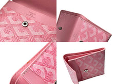 Load image into Gallery viewer, 極美品 GOYARD ゴヤール マリニー ウォレット コインケース 小銭入れ カードケース PVC レザー ピンク シルバー金具 中古 67085
