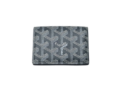 極美品 GOYARD ゴヤール マルゼルブ カードケース ヘリンボーン柄 グレー ゴヤールディンキャンバス カーフスキン 中古 67087