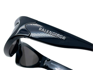 BALENCIAGA バレンシアガ SWIFT サングラス サイズ65▫︎17-125 ブラック プラスチック オーバル ロゴ BB0157S 美品 中古 67089