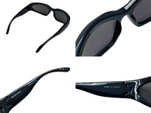 Load image into Gallery viewer, BALENCIAGA バレンシアガ SWIFT サングラス サイズ65▫︎17-125 ブラック プラスチック オーバル ロゴ BB0157S 美品 中古 67089